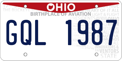 OH license plate GQL1987