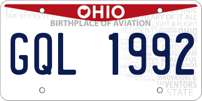 OH license plate GQL1992