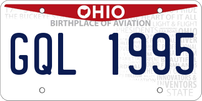 OH license plate GQL1995