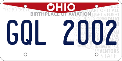 OH license plate GQL2002