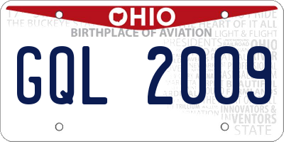 OH license plate GQL2009