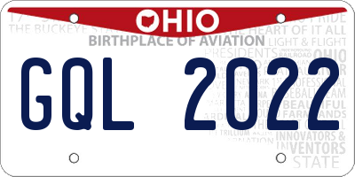 OH license plate GQL2022