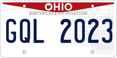 OH license plate GQL2023