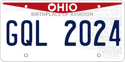 OH license plate GQL2024