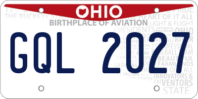 OH license plate GQL2027