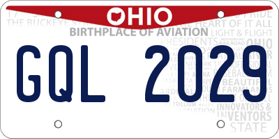 OH license plate GQL2029