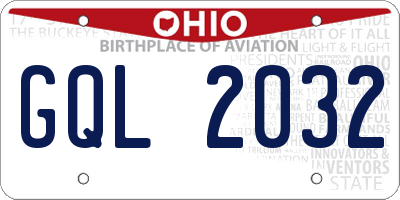 OH license plate GQL2032