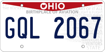 OH license plate GQL2067