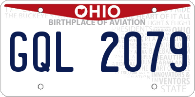 OH license plate GQL2079