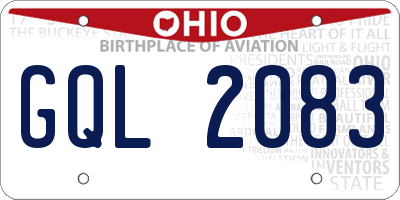 OH license plate GQL2083