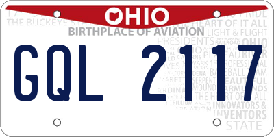 OH license plate GQL2117