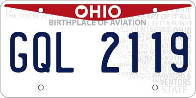 OH license plate GQL2119