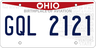 OH license plate GQL2121