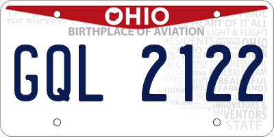 OH license plate GQL2122