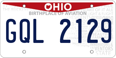 OH license plate GQL2129