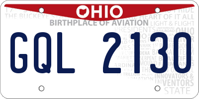 OH license plate GQL2130