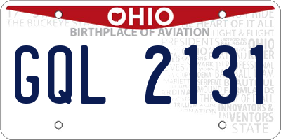 OH license plate GQL2131