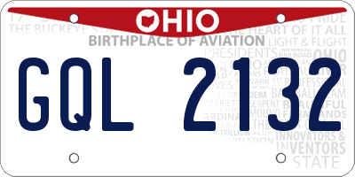 OH license plate GQL2132