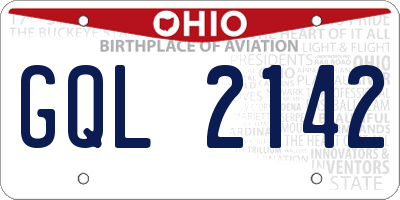 OH license plate GQL2142