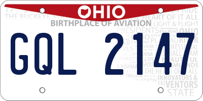 OH license plate GQL2147