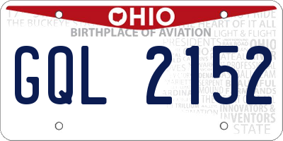 OH license plate GQL2152