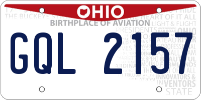 OH license plate GQL2157