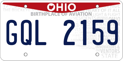 OH license plate GQL2159