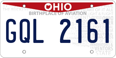 OH license plate GQL2161