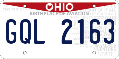 OH license plate GQL2163