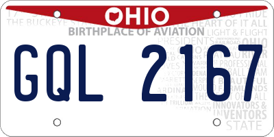 OH license plate GQL2167