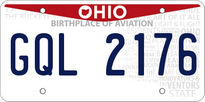 OH license plate GQL2176