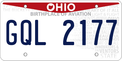 OH license plate GQL2177