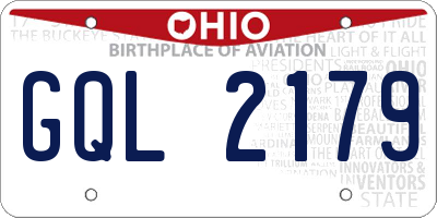 OH license plate GQL2179