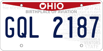 OH license plate GQL2187