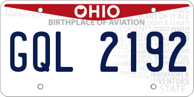 OH license plate GQL2192