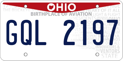 OH license plate GQL2197