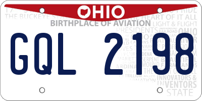 OH license plate GQL2198