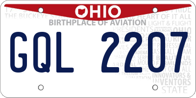 OH license plate GQL2207
