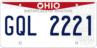 OH license plate GQL2221