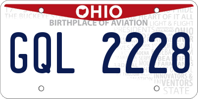 OH license plate GQL2228