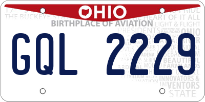 OH license plate GQL2229