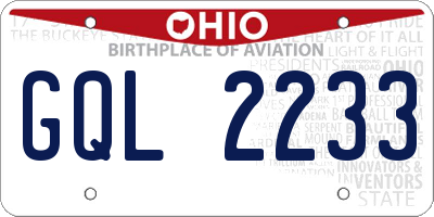 OH license plate GQL2233