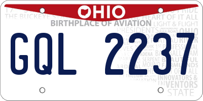 OH license plate GQL2237