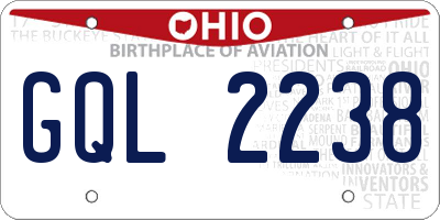 OH license plate GQL2238