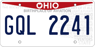 OH license plate GQL2241