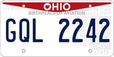 OH license plate GQL2242