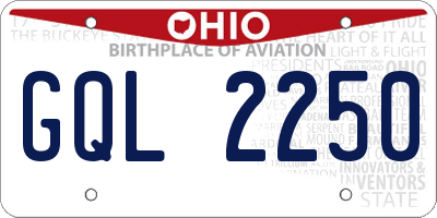 OH license plate GQL2250