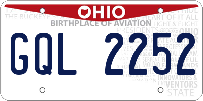 OH license plate GQL2252
