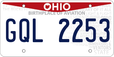 OH license plate GQL2253
