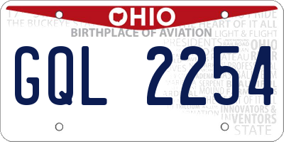 OH license plate GQL2254